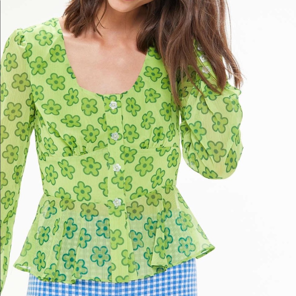 The East Order Minty Floral Button Down